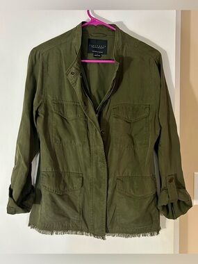 Sanctuary Roy Frayed Surplus Utility Jacket Olive Green Women’s Size Small